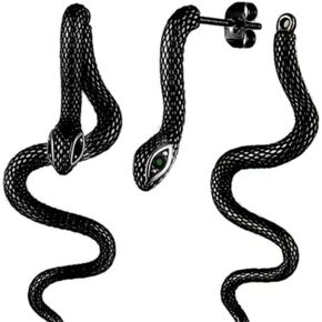 Retro Snake Earrings for Women-Vintage Goth Punk Snake Earrings，Gold Silver Snake Earrings Statement Long Snake Jewelry