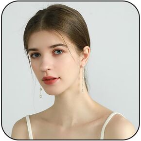 Pearl Bow Earrings For Women, 14k Gold/Silver Plated Bow Drop Dangle Cute Pearl Stud Statement Earring 2024 Trendy Jewelry Gift