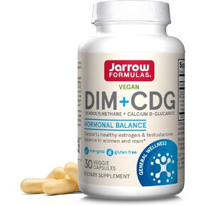 Jarrow Formulas DIM + CDG, Dietary Supplement, Liver Detox Support for Healthy Hormone Regulation and General Wellness, 30 Veggie Capsules, Up to a 30 Day Supply