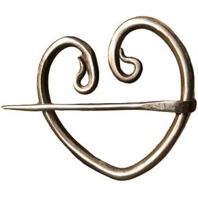 Hand forged heart shaped penannular brooch, viking pin, cloak pin, kilt pin,