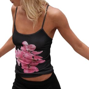 Women Y2k Vintage Floral Cami Tank Tops Spaghetti Strap Slim Fit BandeauTops Sleeveless Aesthetic Going Out Tops