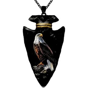 Bald Eagle Triangle Pendant Necklace - Fashion-Forward Hip Hop Style - Durable & Bold Accessories for Men - Gift Idea for Every Occasion