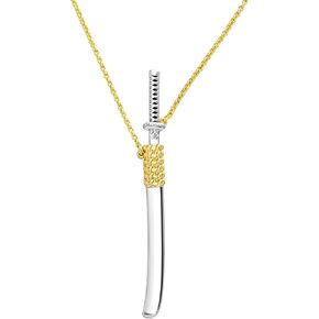 HELLOICE Katana Necklace Samurai Sword Necklace Katana Unsheated Sword Necklace 18K Gold Plated Katana for Women and Men