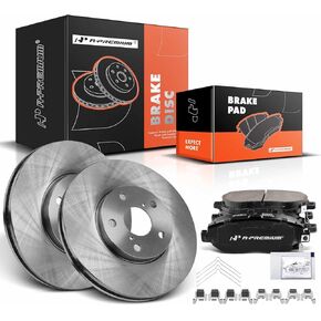 A-Premium 11.65 in (296mm) Front Drilled and Slotted Disc Brake Rotors + Ceramic Pads Kit Compatible with Select Lexus Models - GS300 1993-2005, GS400 1998-2000, GS430/IS300 2001-2005, SC430 2002-2010
