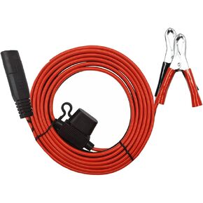 SAE to Aligater Clips - 10FT Battery Charger Clamp Trickle Charger Extension Cable 12V-24V Quick Disconnect Extension Cord 10 Feet 15A Alligator Clip for Pump Motorcycle Car Battery Solar Panels