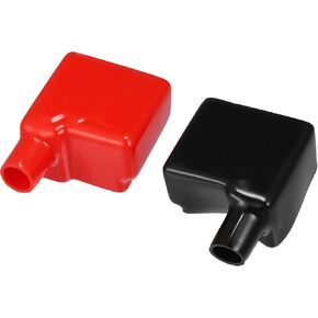 1 Pair Battery Terminal Insulation Covers, 80mm Length 15mm 0.59" Car Battery Post Cap Universal for Motorcycle Truck Durable Soft PVC Red Black