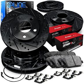 R1 Concepts Front Rear Brakes and Rotors Kit |Front Rear Brake Pads| Brake Rotors and Pads| Optimum OEp Brake Pads and Rotors |Hardware and Sensor Kit|fits 2019-2020 BMW Z4