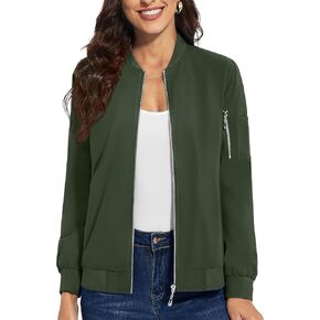 TACVASEN Women's Bomber Jackets Lightweight Casual Jacket Full Zip Windbreaker Fall Jacket