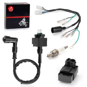 CDI Box & Wire Wiring Harness Ignition Coil Spark Plug Kit Compatible with Honda XR80R XR100R 2001-2003 CRF80F CRF100F 2004-2009 30410-GT9-000 32100-KN4-A60