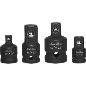 Bates- Impact Socket Adapter and Reducer Set, 4 pcs, 1/2", 1/4", 3/8", Impact Socket Adapter Set, Impact Adapter Set, 1/2 to 3/8 Socket Adapter, 3/8 to 1/2 Socket Adapter, 3/8 to 1/4 Socket Adapter
