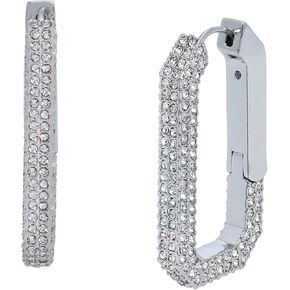 AllSaints Women's Pavé Geometric Link Hoop Earrings