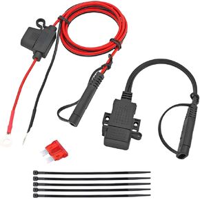 MP0609A 3.1Amp Car Motorcycle USB Port Kit, Waterproof Automatic Battery Charger SAE to USB Adapter Battery Monitor with Switch Control and LED Indicators, Universal Fit