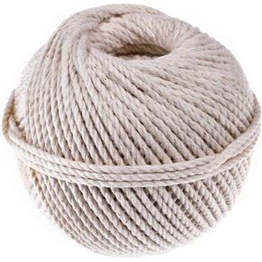 3 Strand Cable Cotton Twine (2.5 MM x 150 Feet) - Mason Line, Chalk Line, Seine Twine - Hold Knots Securely