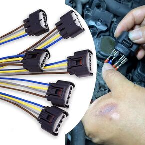 Hawyet 6 PCS DJ7042B-2.2-21 Ignition Coil Connector with Plug Harness Pigtail, 4-Way Female Wire Connectors Replacement, Fit for Camry, Corolla, Reiz (Black)