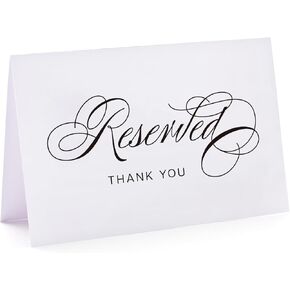 Reserved Signs for Weddings, Parties, Receptions, Restaurant and Celebrations, Reserved Signs for Tables, Reserved Signs for Wedding Chairs, 10 Pack,Thank You 4 x 6 Inches.