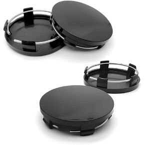 4 PCS Car Wheel Center Caps, 2" x 1.9" x 0.6" Snap-On Wheel Hub Center Caps, Vehicle Rim Hub Cap Replacement Accessories, Universal for Most Cars (Black)