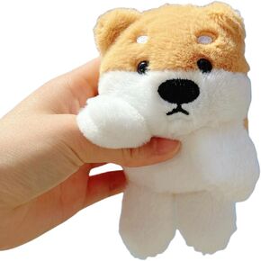 2 Pieces Cute Small Shiba Inu Dog Plush Keychains Cure Squeaky Kawaii Animal Backpack Pendant Mini Car Keychain Birthday Gift Valentine's Day Gifts