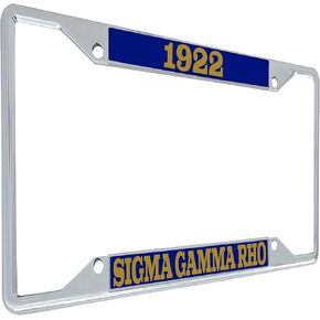 Desert Cactus Sigma Gamma Rho License Plate Frame Metal Car Tag Holder for Front or Back of Car Officially Licensed (Frame - Founding Year)