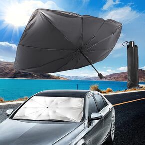 ICWEIMEI Large Car Sun Shade Umbrella - Foldable Car Umbrella, Sun Shade for Car Windshield, Protect Vehicle from Sun and Heat, Keep Your Car Cool and The Equipment Damage-Free, Easy to Use & Store