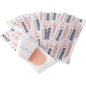 JMU 100pcs Adhesive Bandages Sterile, 1x3 Inch Fabric Bandage Strips, Individually Wrapped for Wound Care First Aid in Kuwait
