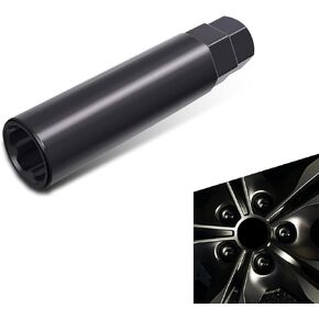 Pack-1 Car 6 Point Spline Drive Tuner Replacement Socket Adapter, 6 Tooth Socket Modification Nut Hub Anti-theft Screw, Lug Nut Disassembly Tool, Universal Hex Socket Wrench for Cars (Black)