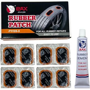 PAX 48 Pcs 24 x 35mm Inner Tube Tire Repair Patches with 20cc Cement, Puncture Tire Repair Kit for Car, Motorcycle, Scooter, Bicycle, BMX, ATVs, River Floating, Inflatable Rubber