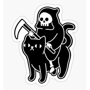 Death Rides A Black Cat Sticker - Sticker Graphic - Auto, Wall, Laptop, Cell, Truck Sticker for Windows, Cars, Trucks