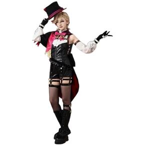 KIRA KIRA Lyney Cosplay Costumes with Hat Doki-R Game Genshin Impact Fontaine Lyney Cosplay Outfits Costume for Halloween