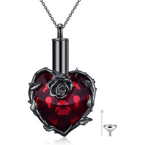 Rose Urn Necklace Ashes 925 Sterling Silver Cremation Pendant Memorial Ashes Rose Pendant Jewelry Gift for Women Men