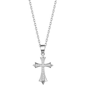 Cross Necklace Silver Jewelry Cross Necklaces for Women Trending Accessories for Women Sterling Silver Chain Cross Chain Wedding Gift Women's Accessories Fashion Simple Collarbone Chain Choker Costume Jewelry for Women