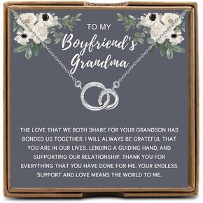 OKEYCH Thank You Gift To My Boyfriend Grandma Necklace Boyfriend's Grandma Birthday Christmas Gift Mother’s Day Gift