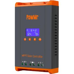 PowMr 60A MPPT Solar Charge Controller 12V 24V 36V 48V Auto, Solar Charge Regulator 60amp w/Large LCD Display, Work with AGM, Gel, Flooded and Lithium Batteries,Plug-and-Play【Update Version】
