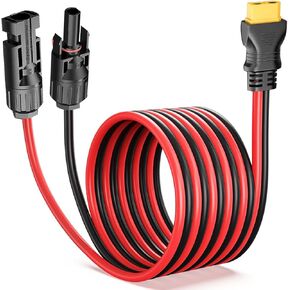 10FT Solar to XT60 Charge Extension Cable, 12AWG Solar Connector to XT60 Adapter Extension Cable for Solar Panel to RV Folding Solar Panel, Portable Power Station, Solar Generator