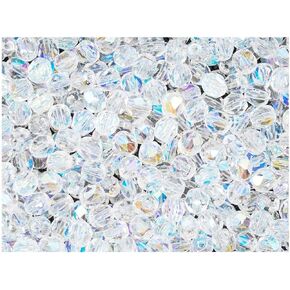 SCARA Beads 1.8 oz (50 g, cca 600pcs) Czech Glass Beads Faceted Round 4mm Crystal AB