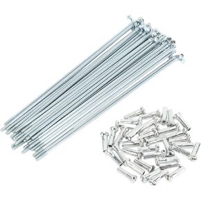 Bicycle Spokes Bike Wheel Spokes Silver Tone Nipple 1 Set 14G 265mm Length Carbon Steel Galvanized in Kuwait