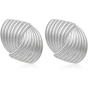 Statement Chunky Gold Stud Earrings for Women Silver Spiral Wave Earrings Chunky Gold Stud Earrings Heaven Mayhem Stud Earrings Fashion Earrings Jewelry