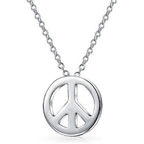 Jewelry Set Dainty Tiny Small Flat Threader Earrings Round World Peace Sign Symbol Stud Earrings Pendant Necklace For Teen Women Yellow Gold plated .925 Sterling Silver
