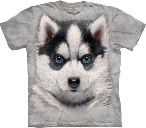 تي شيرت للبالغين من The Mountain Siberian Husky Puppy، مقاس كبير، رمادي in Kuwait