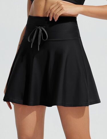 تنورة سباحة نسائية عالية الخصر مقاس 15 بوصة من BALEAF بدلة استحمام سريعة الجفاف بدلة سباحة تانكيني مع جيب بسحاب in Kuwait