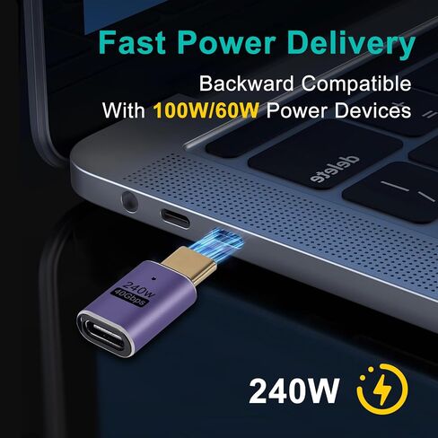 4 قطع محول USB C أنثى إلى أنثى، موصل USB C أنثى إلى أنثى، موسع محول USB من النوع C يدعم 240 وات، 40 جيجابت في الثانية، 8K@60 هرتز لسطح البخار، ماك بوك، ثاندربولت إلخ in Saudi Arabia