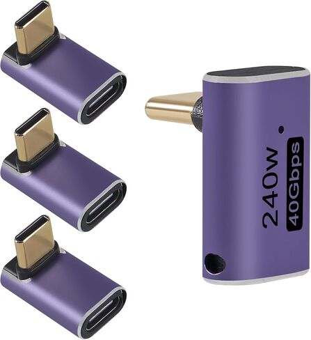 4 قطع محول USB C أنثى إلى أنثى، موصل USB C أنثى إلى أنثى، موسع محول USB من النوع C يدعم 240 وات، 40 جيجابت في الثانية، 8K@60 هرتز لسطح البخار، ماك بوك، ثاندربولت إلخ in Saudi Arabia