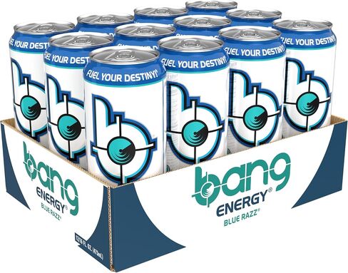 Bang Energy Blue Razz, Sugar-Free Energy Drink, 16-Ounce (Pack of 12) in Saudi Arabia