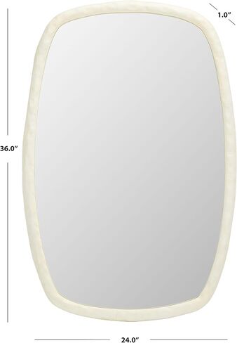 SAFAVIEH Home Collection Raelee Ivory مرآة حائط مزخرفة مقاس 24 × 36 بوصة لغرفة النوم وغرفة المعيشة والمدخل in Saudi Arabia