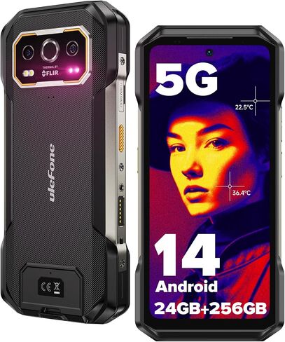 Ulefone Armor 27 Pro 5G هاتف ذكي متين Android 14 2024، 12GB+256GB 10600mAh/33W البعد 6300 50MP+64MP رؤية ليلية 6.78 بوصة FHD+ 120 هرتز IP68/69K مقاوم للماء ثنائي الشريحة هاتف ذكي معرف بصمة الإصبع NFC in Kuwait
