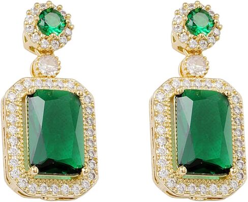 MALOYANVE Square Crystal Earrings for Women Elegant Sparkling Vintage Colorful Crystal Lightweight Statement Rhinestone Stud Earrings Prom Wedding Bitthday Jewelry Gifts in Kuwait