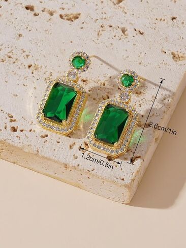 MALOYANVE Square Crystal Earrings for Women Elegant Sparkling Vintage Colorful Crystal Lightweight Statement Rhinestone Stud Earrings Prom Wedding Bitthday Jewelry Gifts in Kuwait