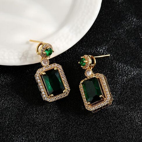 MALOYANVE Square Crystal Earrings for Women Elegant Sparkling Vintage Colorful Crystal Lightweight Statement Rhinestone Stud Earrings Prom Wedding Bitthday Jewelry Gifts in Kuwait
