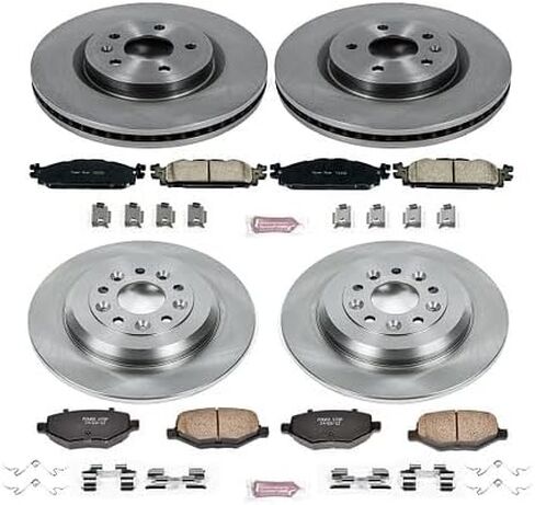 Power Stop KOE5584 Front and Rear Autospecialty Replacement Brake Kit Brake Rotors and Ceramic Brake Pad For 2012 2013 2014 2015-2019 Ford Explorer Flex Taurus [Application Specific] in Saudi Arabia