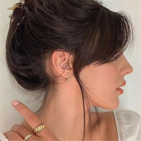 BEMOLY النساء الذهب Huggie هوب الأقراط 14K مطلية بالذهب لذيذ صغير هوب القرط لطيف سبايك السهم عين الشر دائرة مستديرة نجمة تويست مسمار مكعب زركونيا شخصية اليدوية هيبوالرجينيك مجوهرات هدية in Kuwait