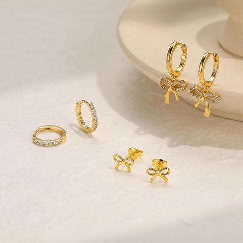 Gold Hoop Earrings For Women,Sterling Silver 14k Gold Hoop Earrings,Women Dangle Earrings Jewellery Set,Huggie Earrings For Sensitive Ears in Saudi Arabia